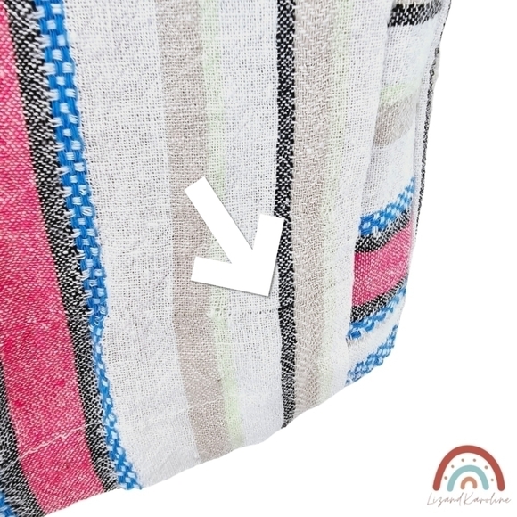 New! Caffe Marrakesh Linen Stripes Pull On Straight Leg Cropped Casual Pants - Picture 13 of 13